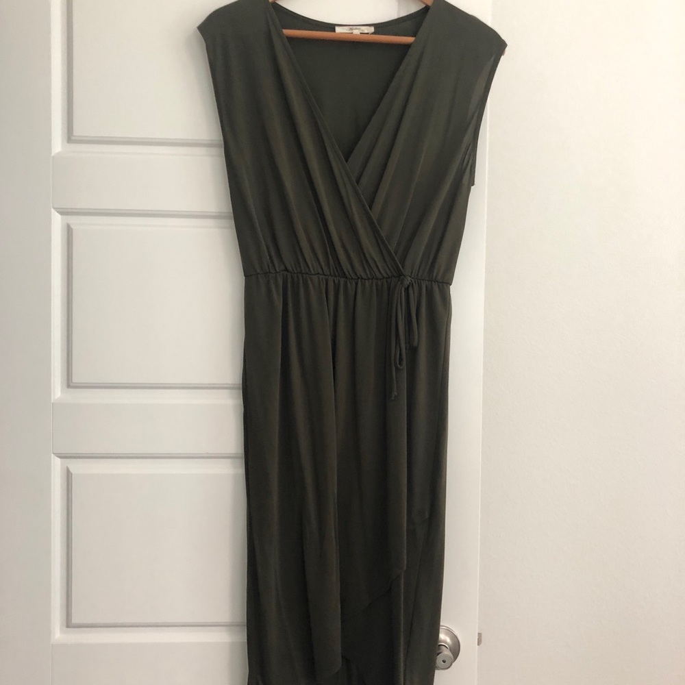 Olive Faux Wrap Dress